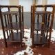 Pair of side tables bedside rattan and vintage bamboo