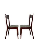 Chaises de salle à manger en bois de hêtre aux tons verts, années 1950