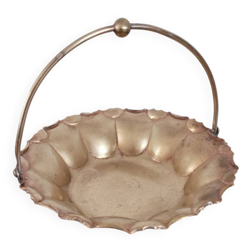 Panier festonné en laiton cuivré