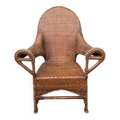 Fauteuil Arts & Crafts en osier et rotin attribué à Dryad & Co, Royaume-Uni, vers 1920