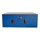 Blue old wooden trunk