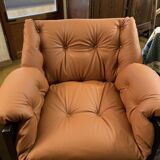 Rare set by JEAN GILLON, TIJUCA salon - 5 pieces - rosewood & leather