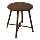 Vintage round Bobbin side table
