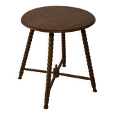 Vintage round Bobbin side table