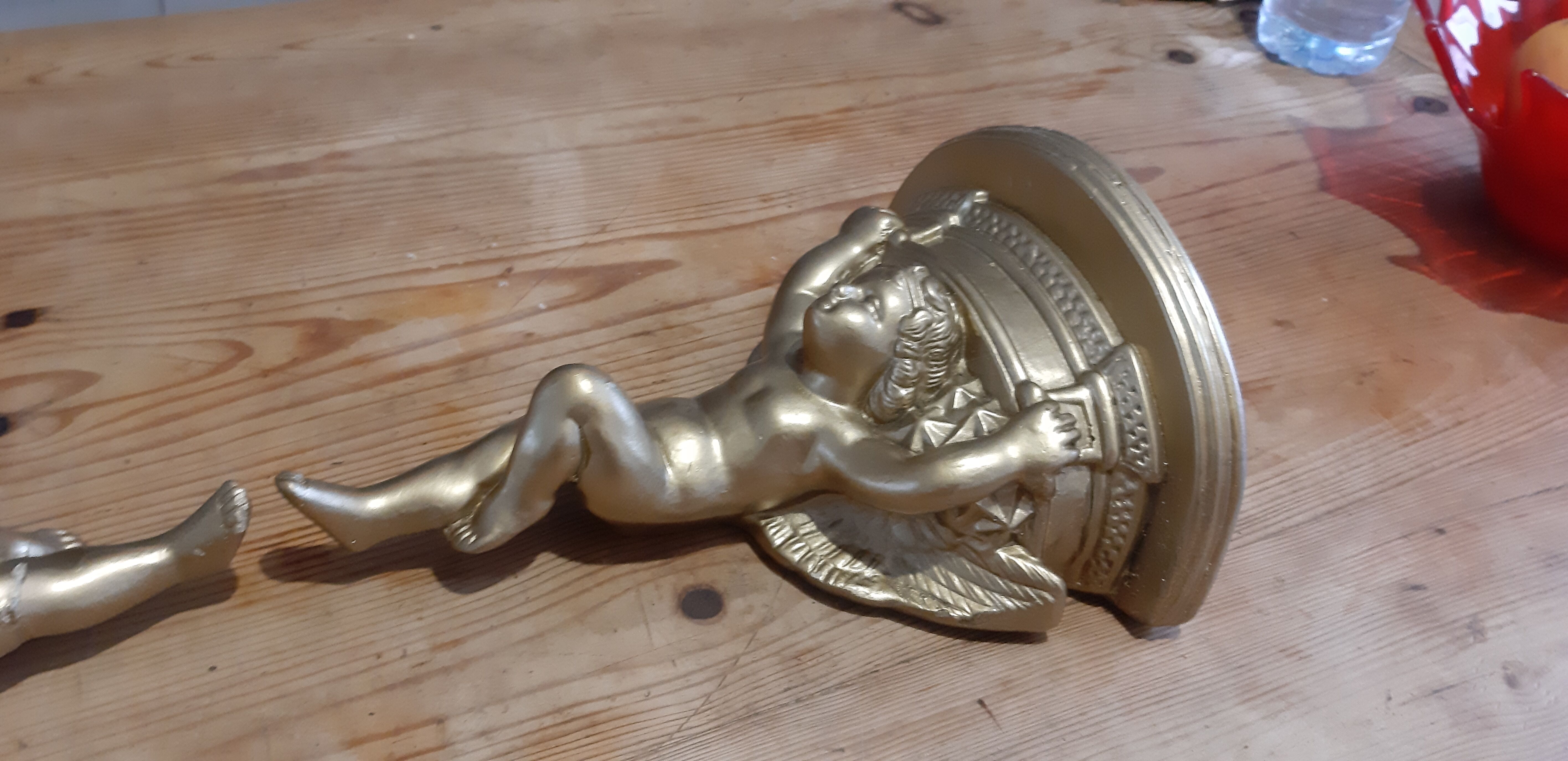 Pair of golden plaster wall selettes