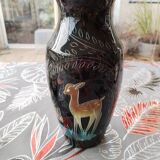 Art Deco vase from the 60s with deer designs