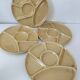 6 compartmentalized plates Gien France – butter yellow shade