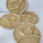 6 compartmentalized plates Gien France – butter yellow shade