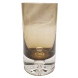 8 verres à eau en verre fumé à inclusion pierre schneider 70's