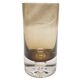 8 water glasses in smoked glass with pierre schneider inclusion 70's
