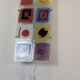 IKEA Gyllen wall lamp in decorated glass, Scandinavian design.