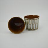 Pair of earthenware pot covers from Ellen Malmer's Baca series for Royal Copenhagen