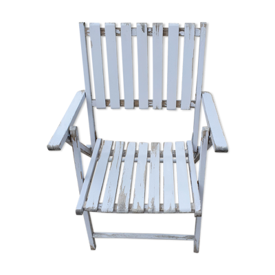 Fauteuil pliant de jardin à lattes de bois