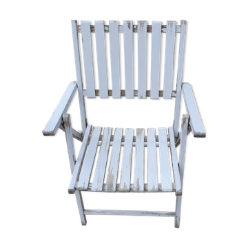 Fauteuil pliant de jardin à lattes de bois