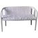 Banc Art Nouveau en bois peint blanc et tissu fausse fourrure, années 1940, 2 places