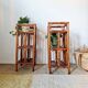 Pair of rattan shelves - antique bedside tables