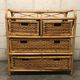 Dresser vintage Wicker/rattan and bamboo 2 large and 2 small drawers