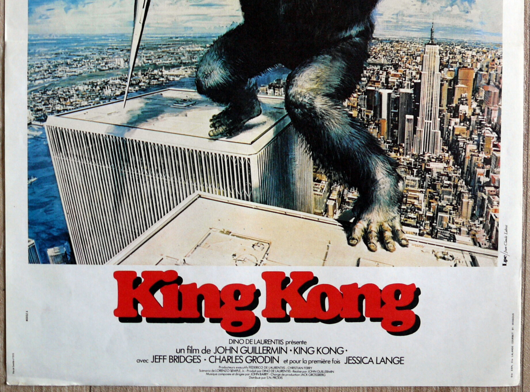 Original cinema poster "King Kong" John Guillermin 1976
