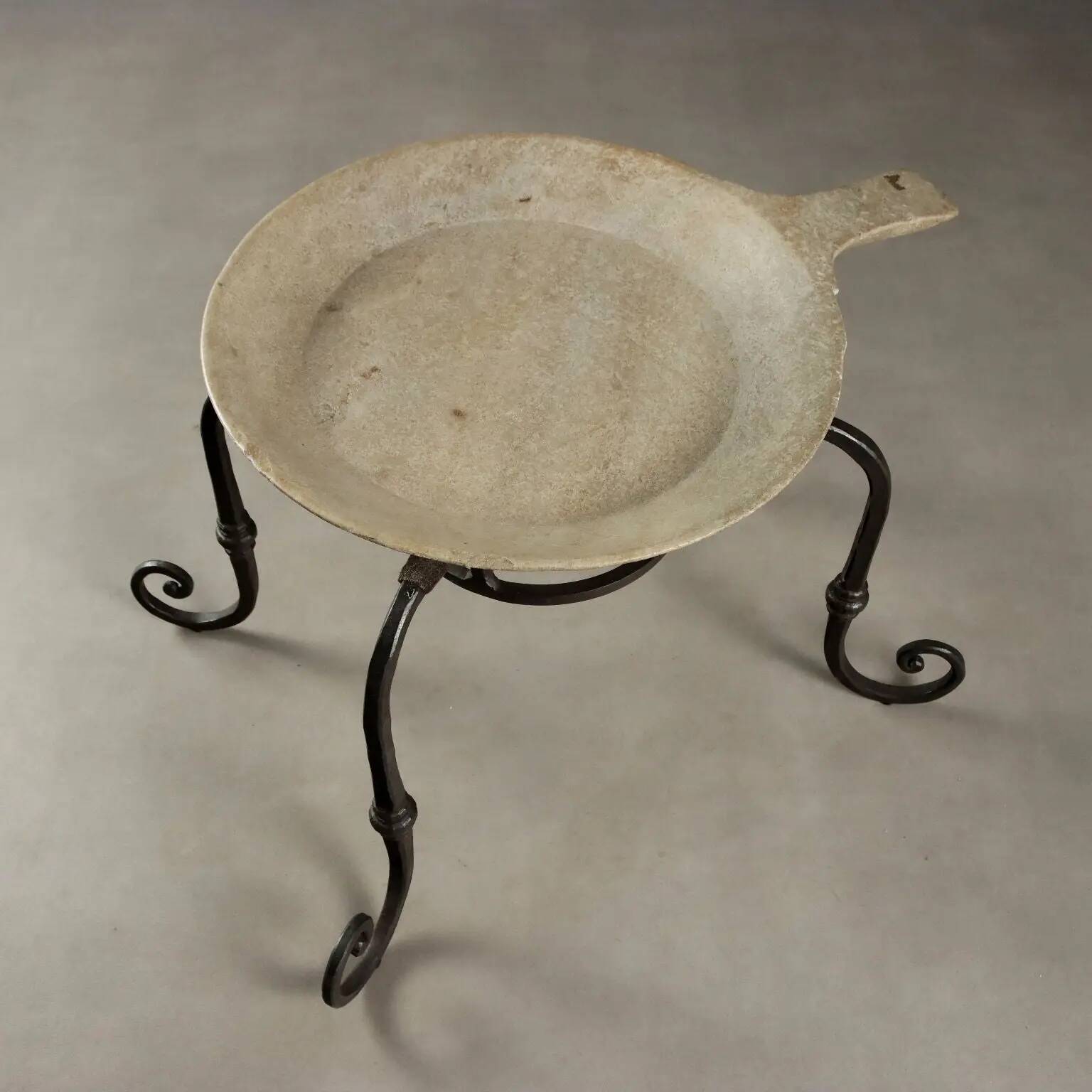 Table ancienne en fer forgé et marbre, Italie, début XXe siècle