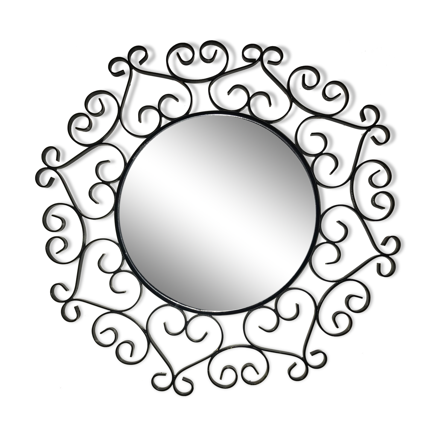 Chaty Vallauris wrought iron mirror, 37cm