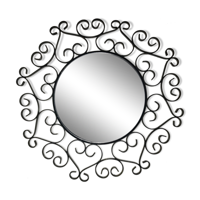 Miroir Chaty Vallauris en fer forgé 37cm