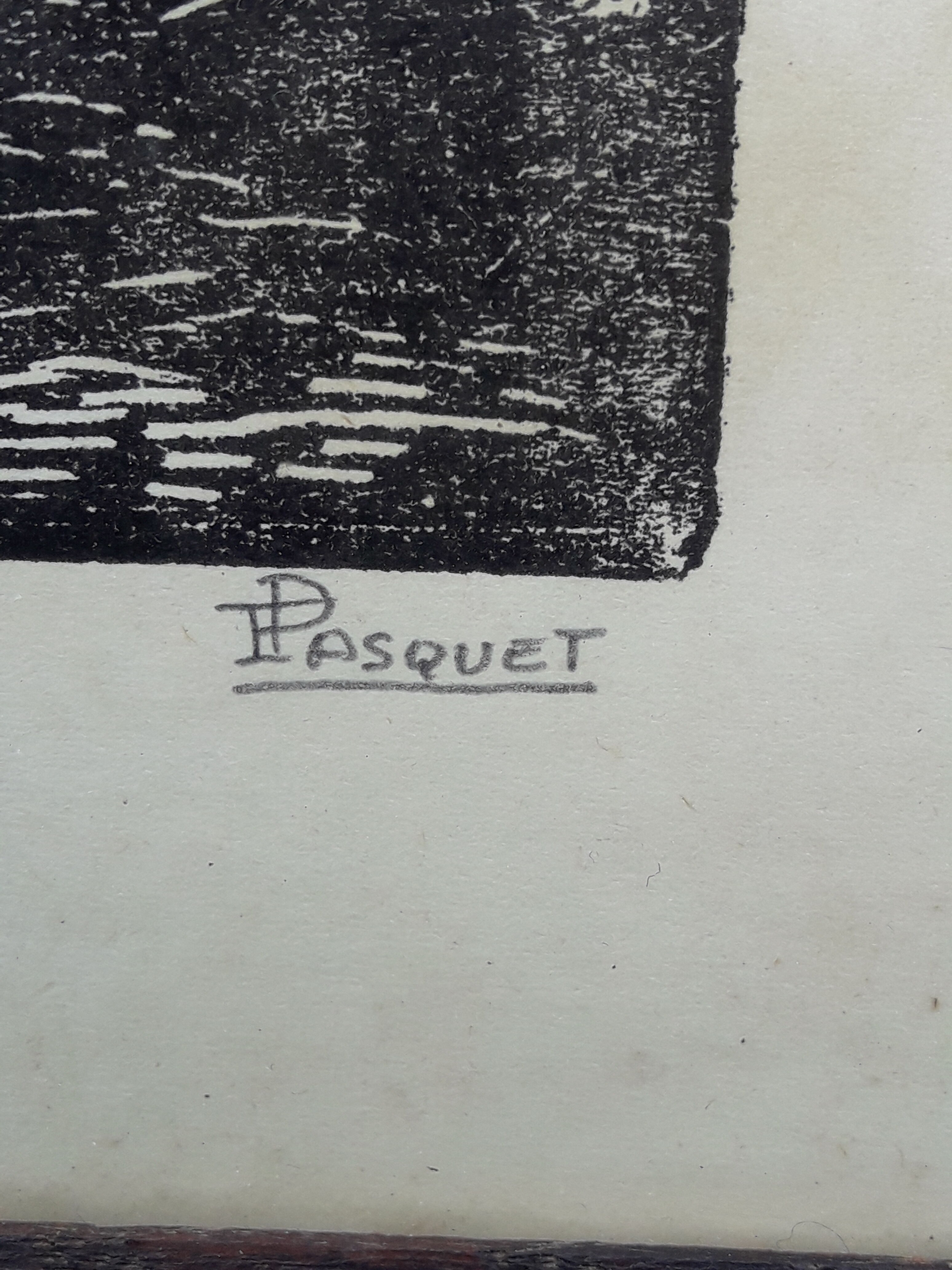 Poster framed and signed Pasquet La bramble Châteauneuf on Loire 34 x 25 cm