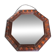 Octagonal mirror, glossy varnished oak, Art Deco.