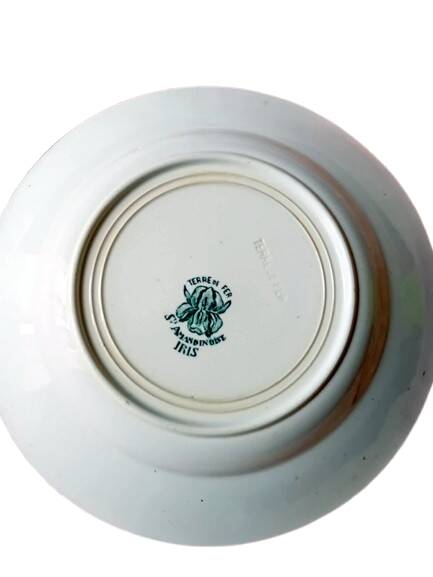 Hollow dish in Earthenware "IRIS" — Manufacture of Saint-Amand