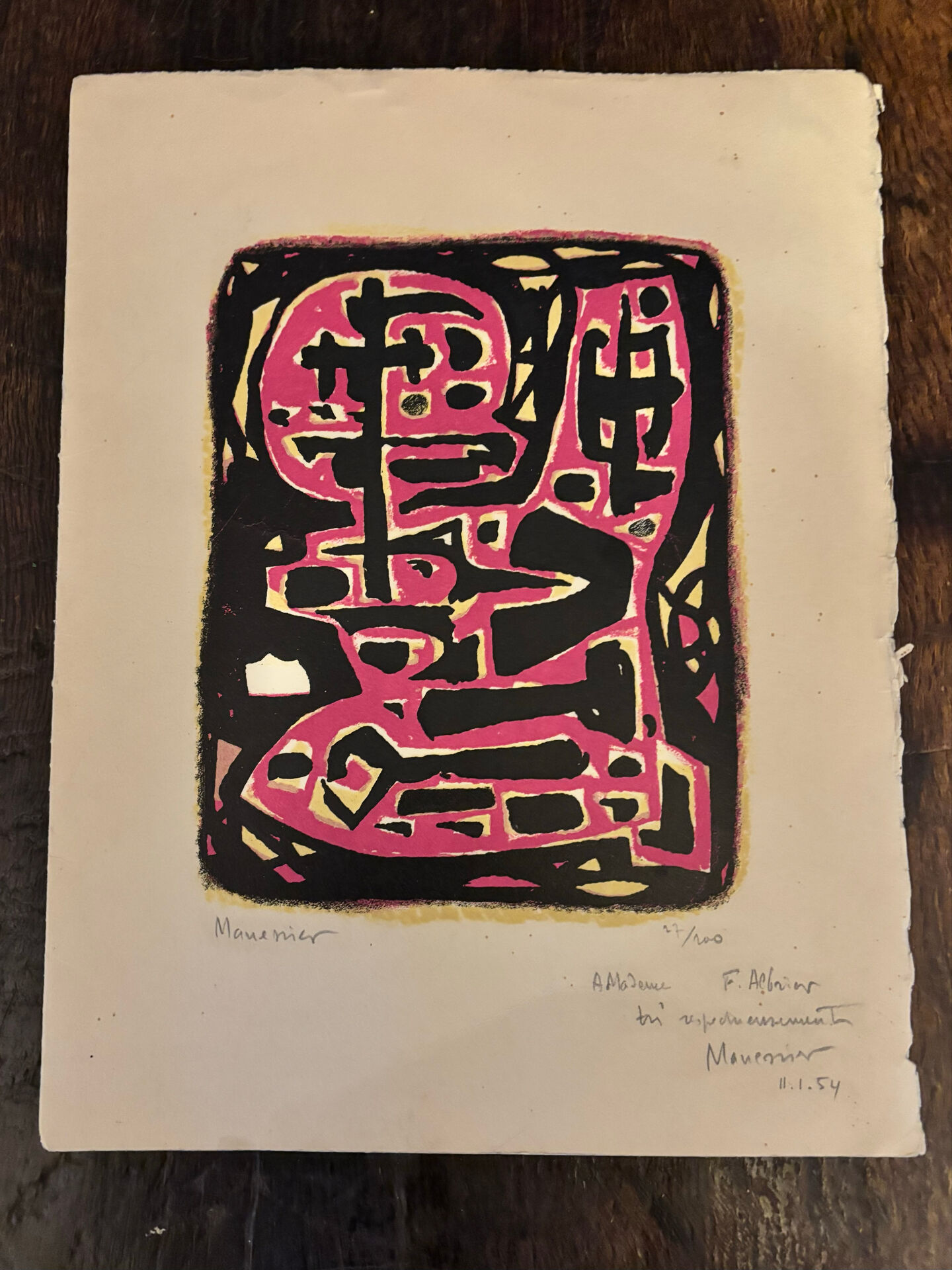 Original Lithograph Alfred MANESSIER 1954 signed numbered XXth Century