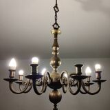 Lustre bronze doré 8 branches
