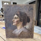 Portrait oil on cardboard