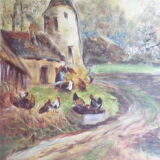 Tableau champetre signé