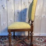 Suite de 6 chaises Napoléon III en noyer et tissu