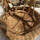 Tabouret en rotin et bois,   années 60