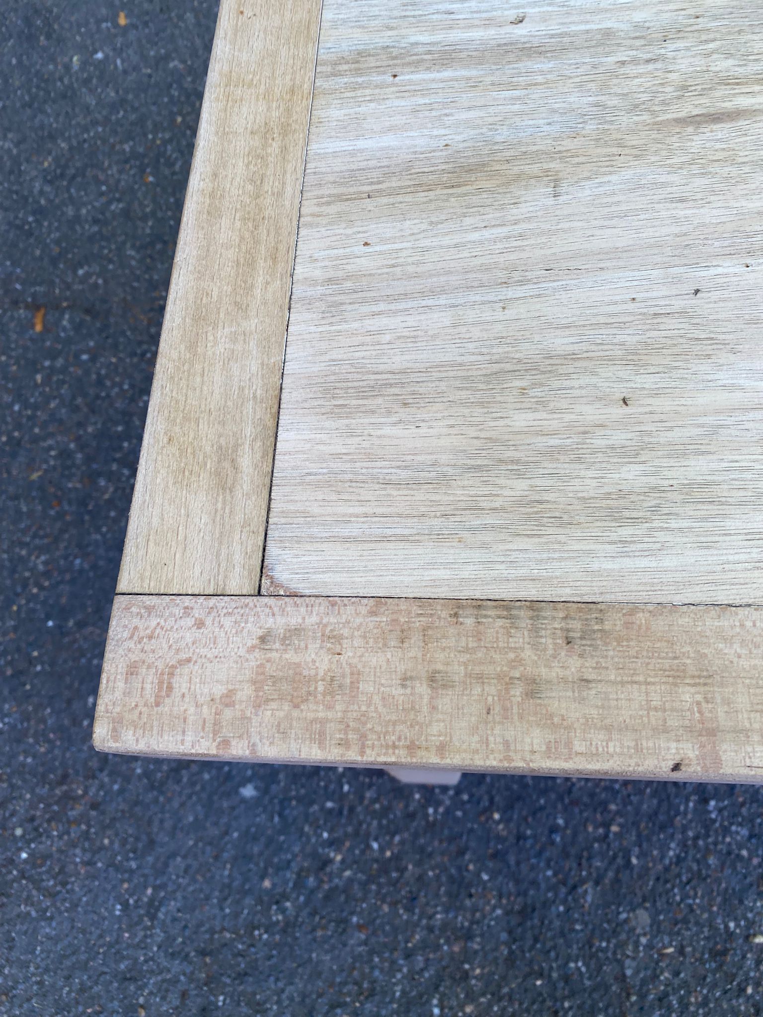 Renovated farmhouse table desk in oak, 110cm from the 1920s.