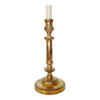 Antique candle holder candelabra in carved bronze 19th century