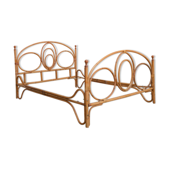 Vintage rattan bed