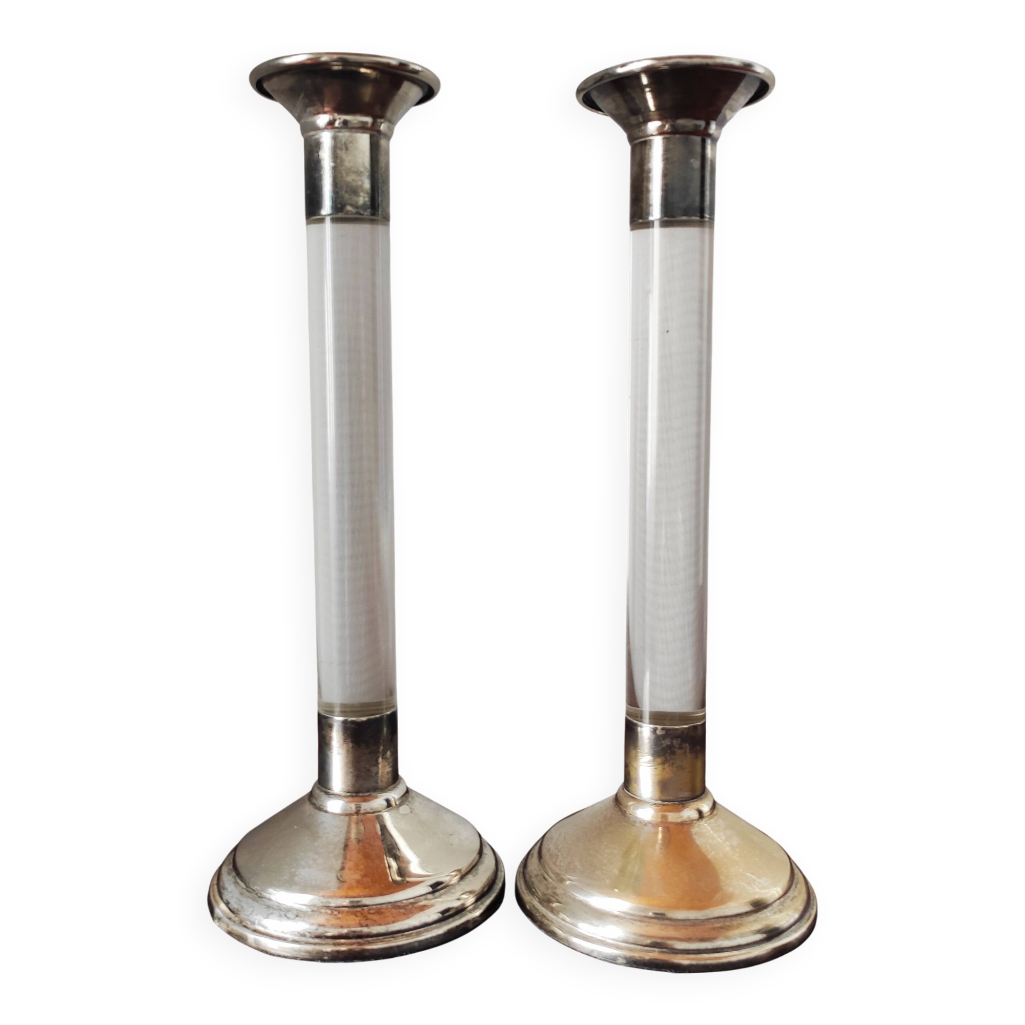Vintage 70s candlestick pair