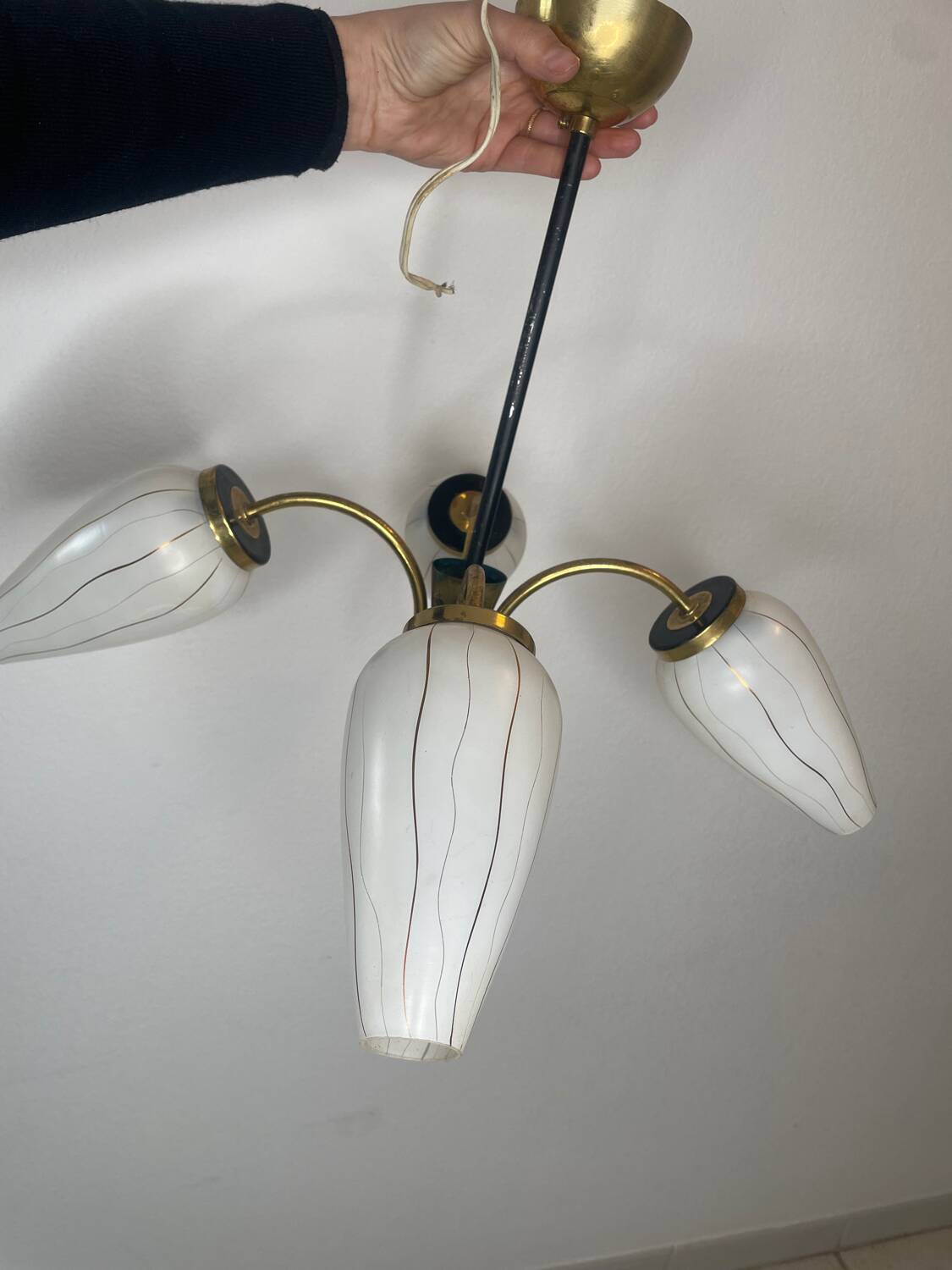 Lustre vintage 4 branches années 50