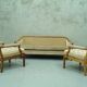 Scandinavian teak & velvet living room set, 1960s
