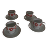 Rare ensemble Hollohaza 4 tasses orange pop