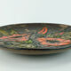 Vintage Ruscha 70s wall plate decor orange flowers fat lava glaze