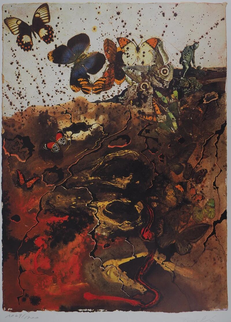 Salvador Dali: Auvergne, SNCF (Suite Papillon small model), signed original lithograph