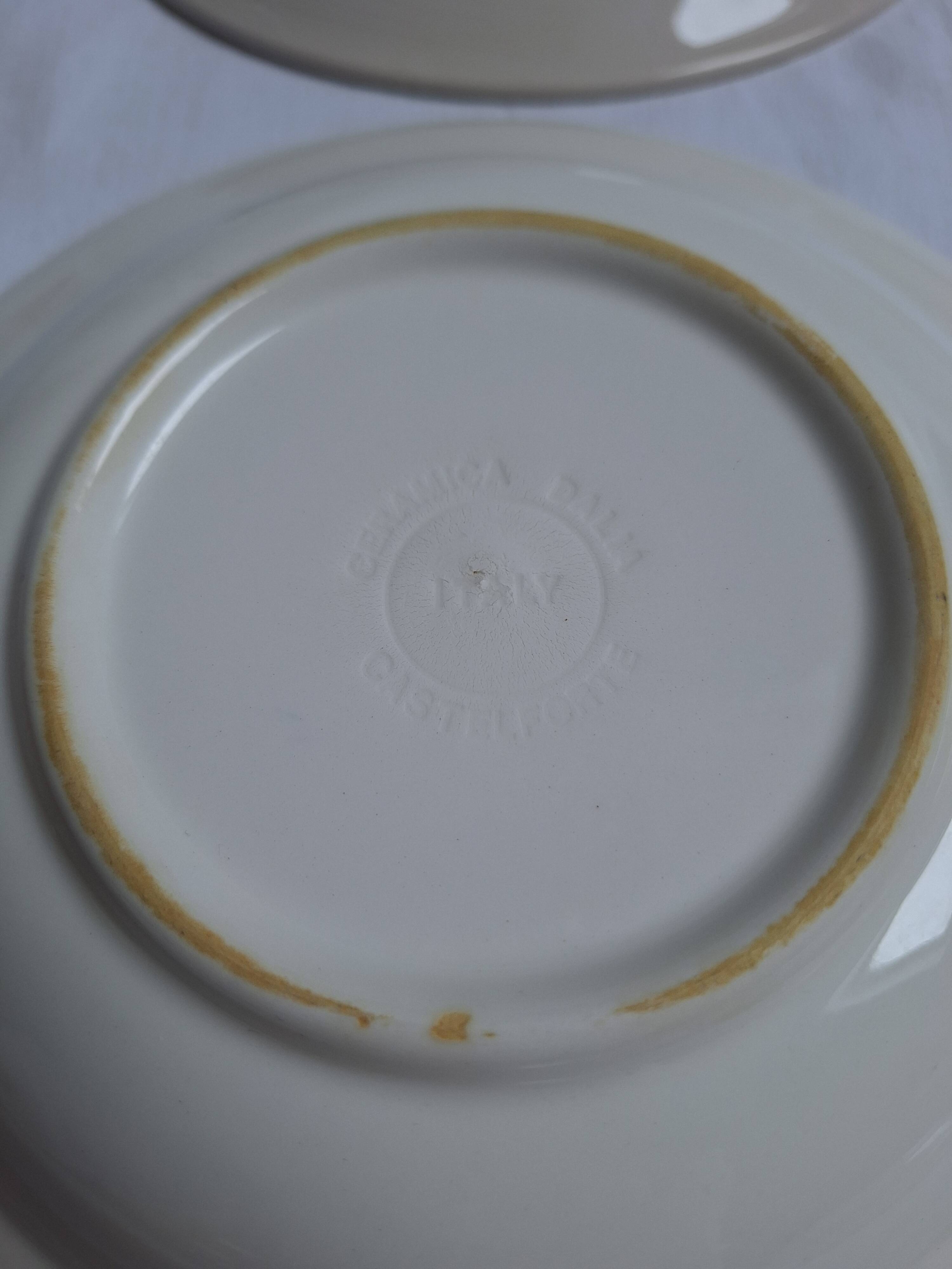 Vintage blue soup plates