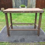 Vintage metal table from an industrial workshop for a makeover