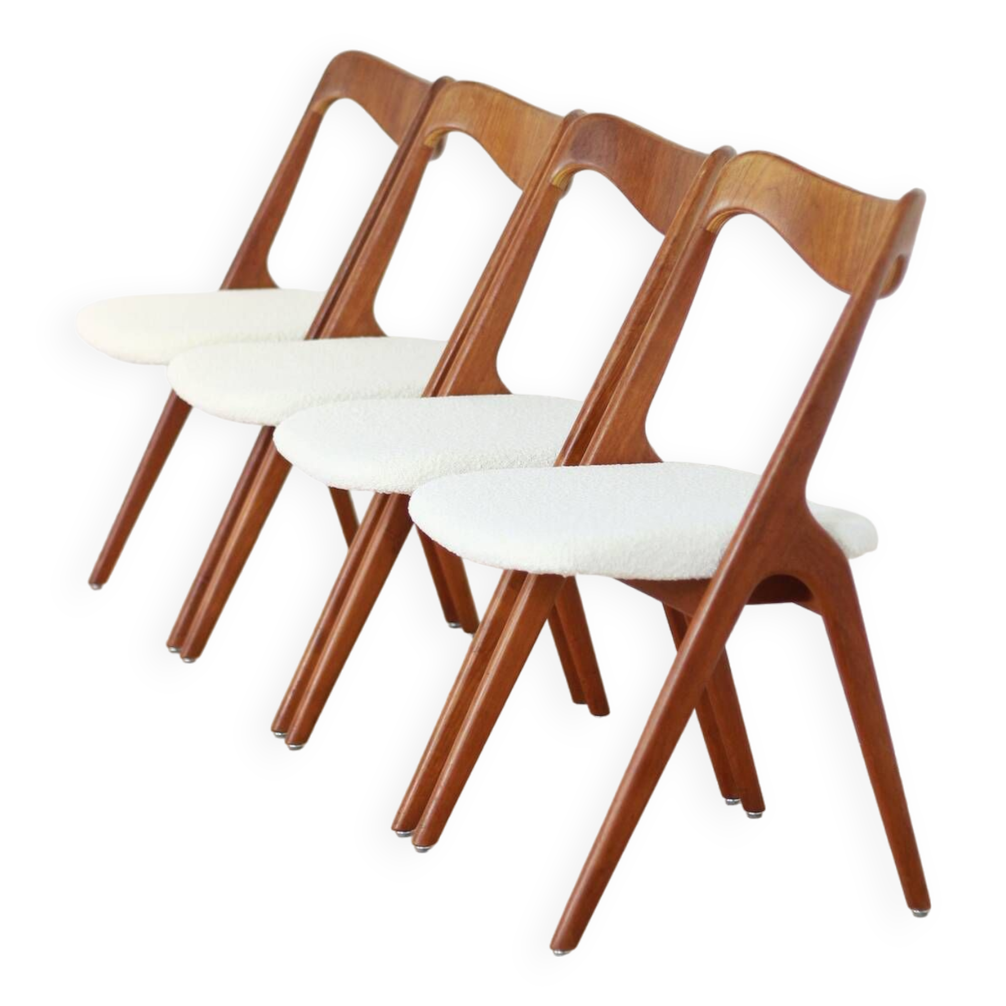 Set Bouclé diningchairs Albin Johansson and Sons