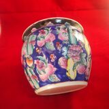 Cache pot ,bol a poisson céramique émaillée,fruit et poisson koi fin 19éme