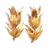 Pair of leaf wall sconces