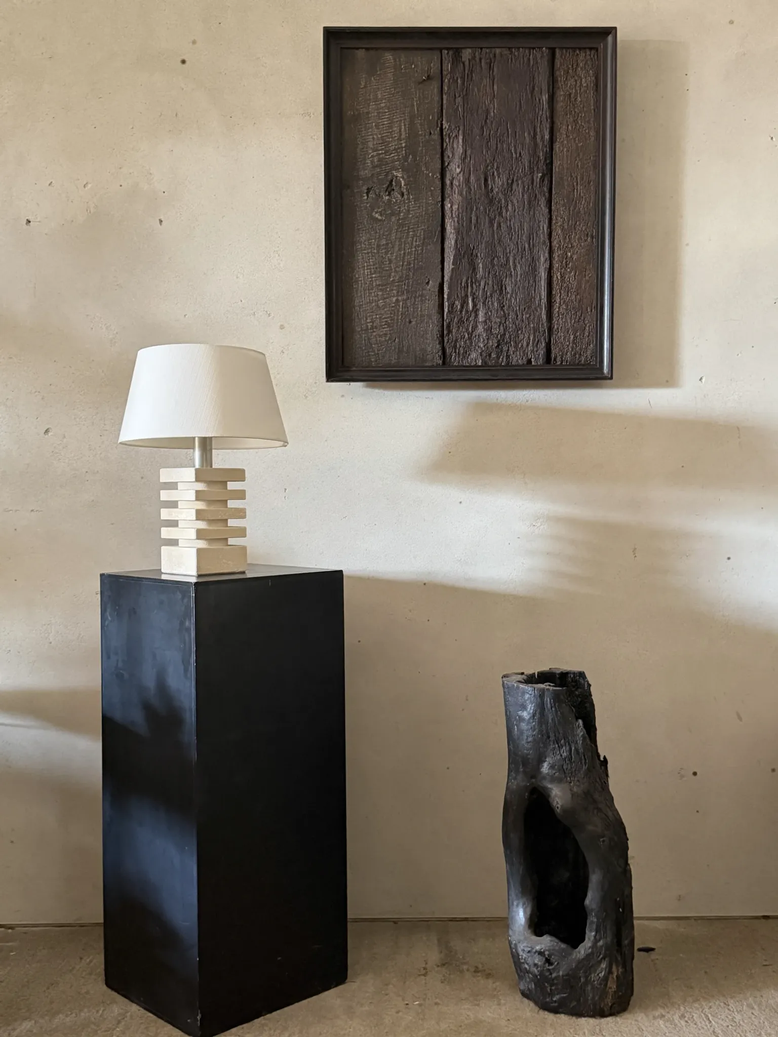 French stone ceramic lamp