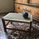 Stool or bench in wood and rope braided Bohemian style